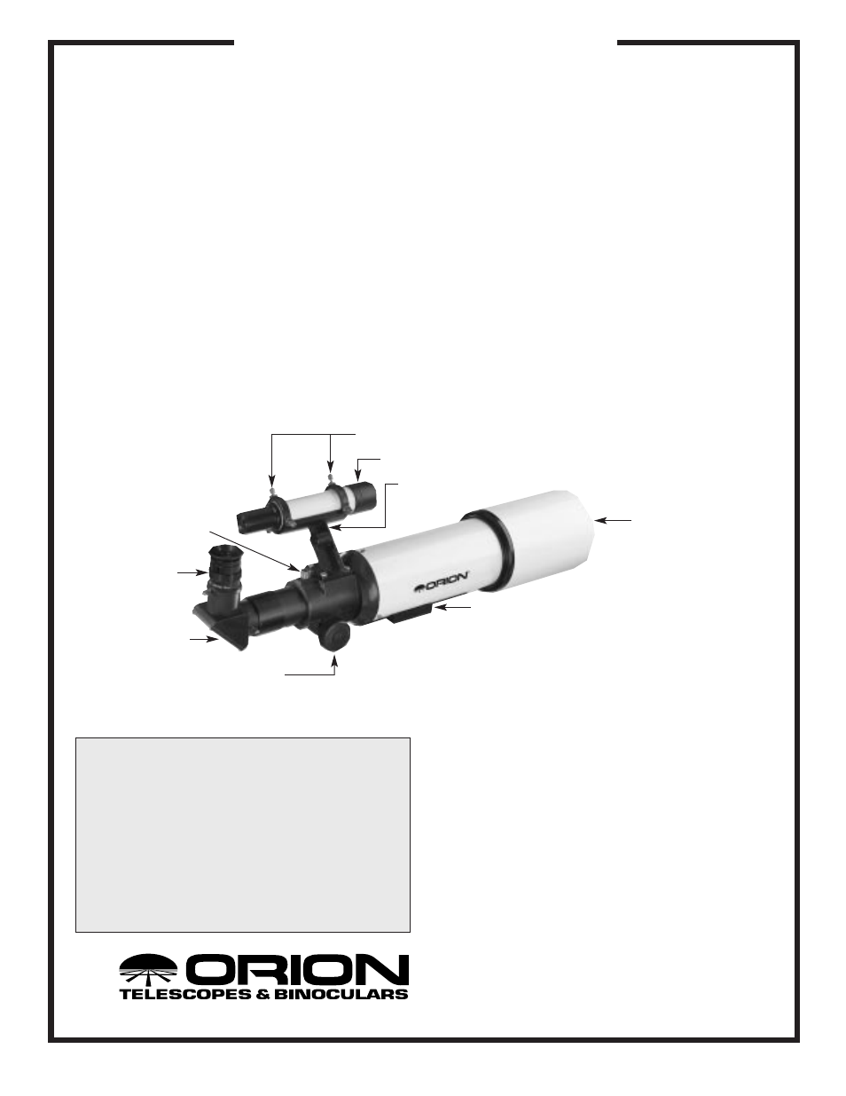 Orion 90 User Manual | 4 pages