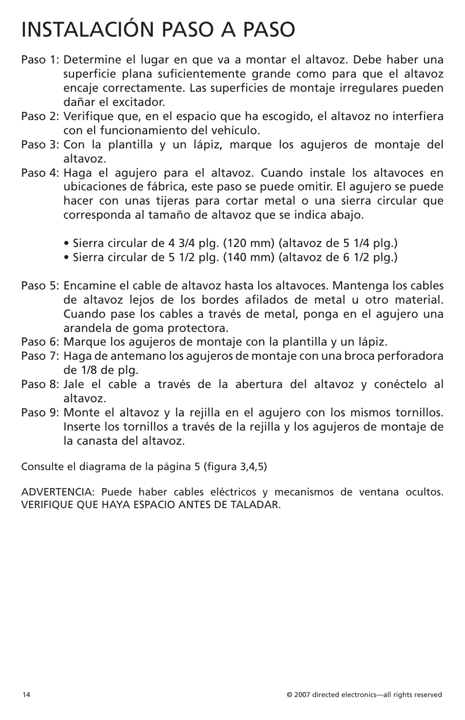 Instalación paso a paso | Orion CO650 User Manual | Page 13 / 24