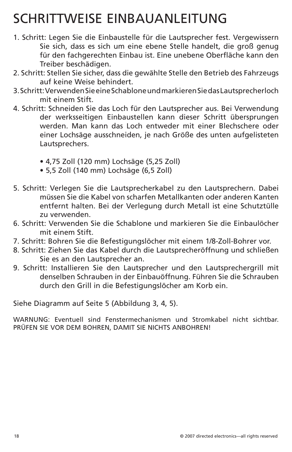 Schrittweise einbauanleitung | Orion CO650 User Manual | Page 16 / 24