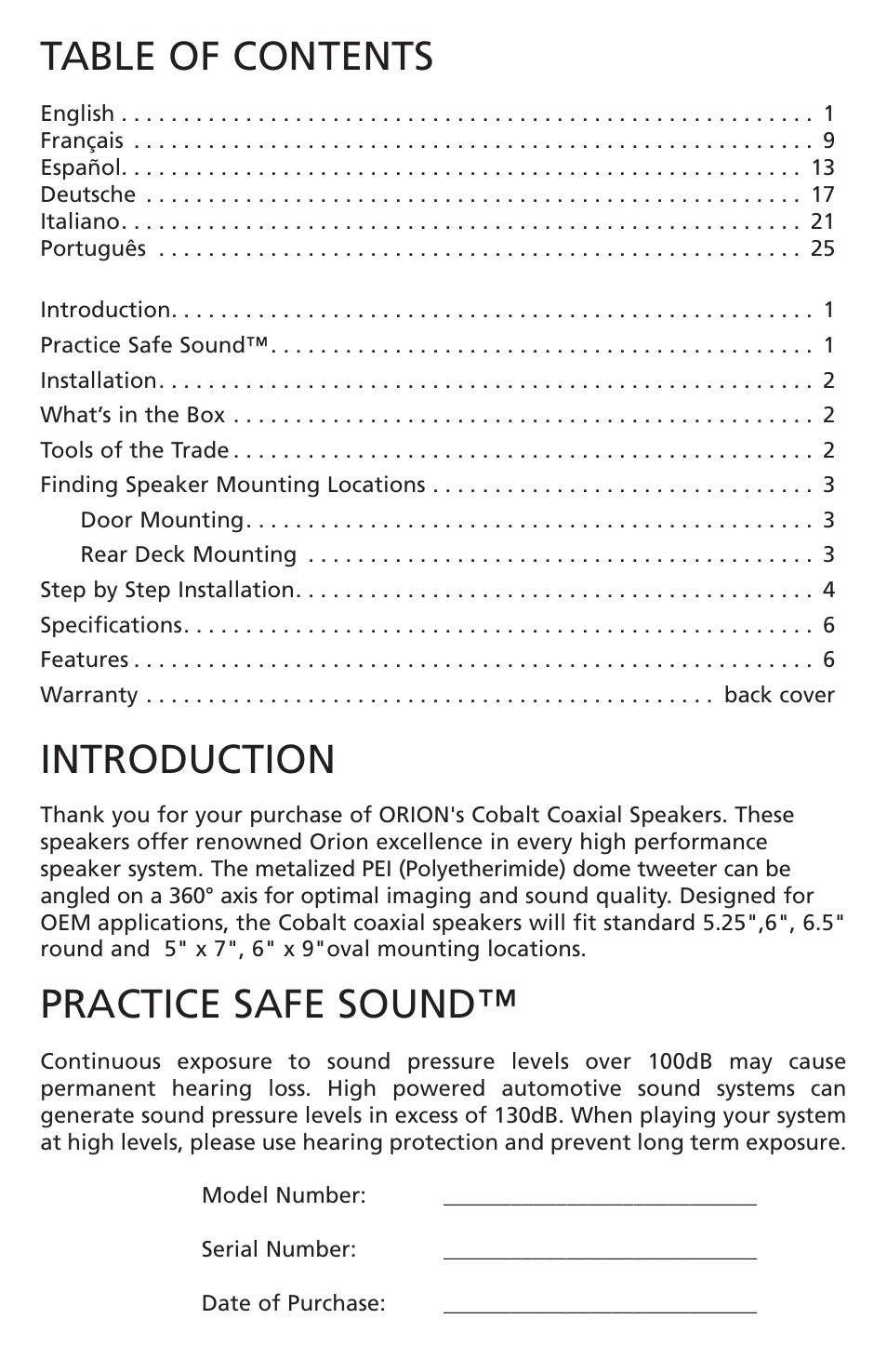 Orion CO650 User Manual | Page 2 / 24