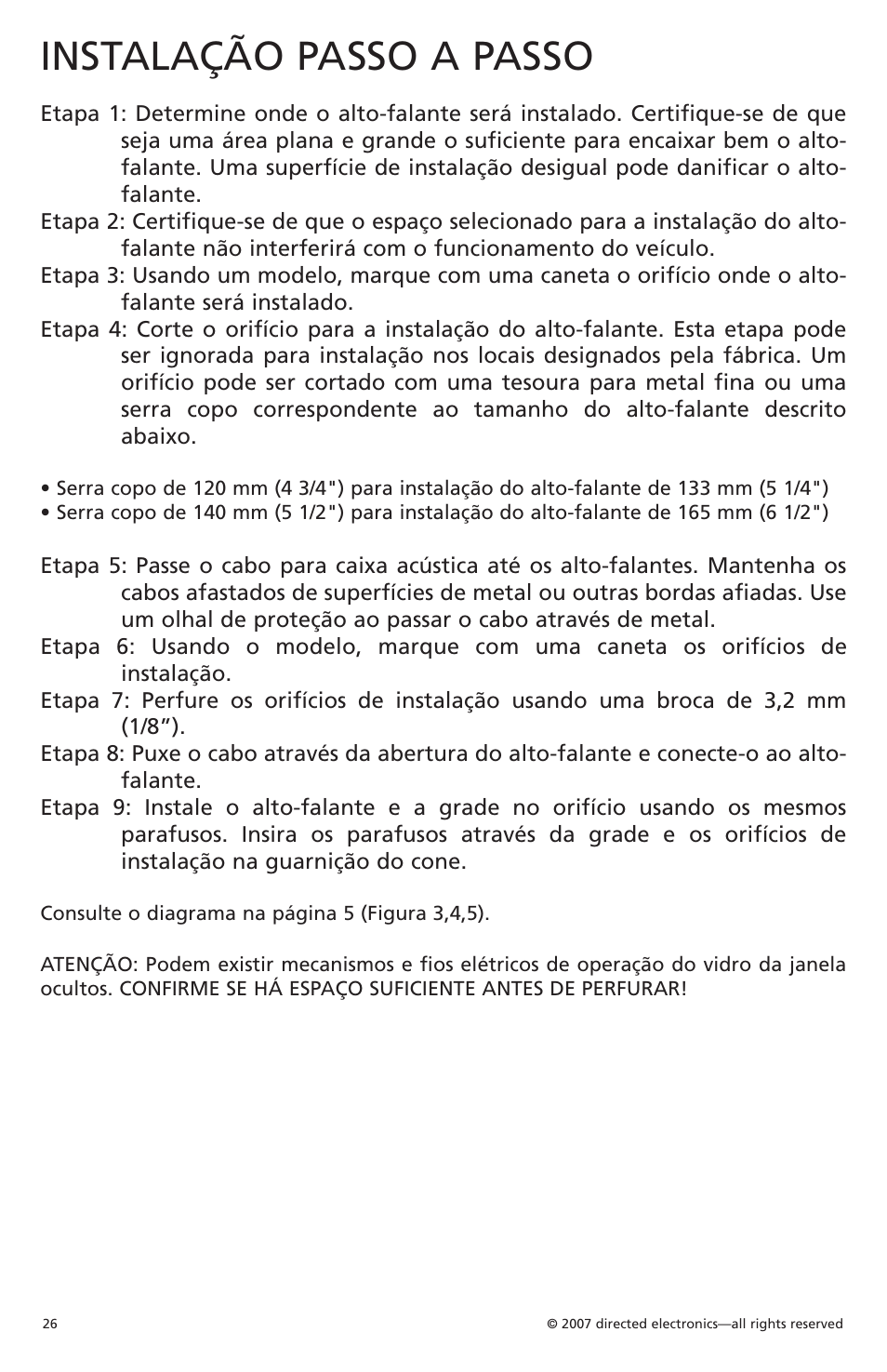 Instalação passo a passo | Orion CO650 User Manual | Page 22 / 24