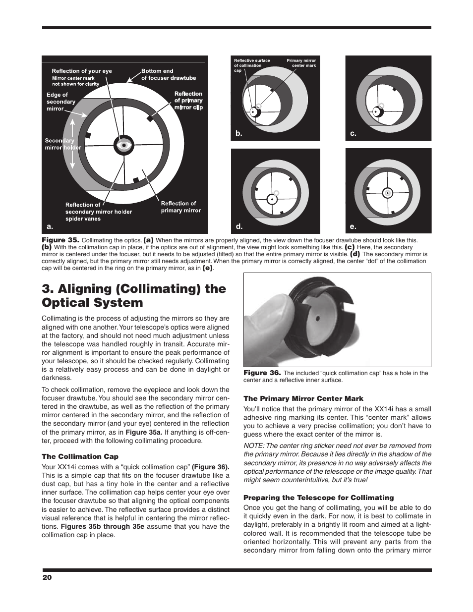 Aligning (collimating) the optical system | Orion SKYQUEST XX14I User Manual | Page 20 / 34