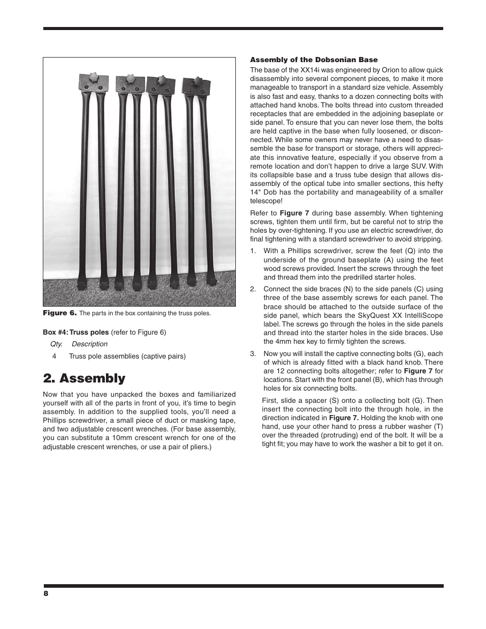 Assembly | Orion SKYQUEST XX14I User Manual | Page 8 / 34