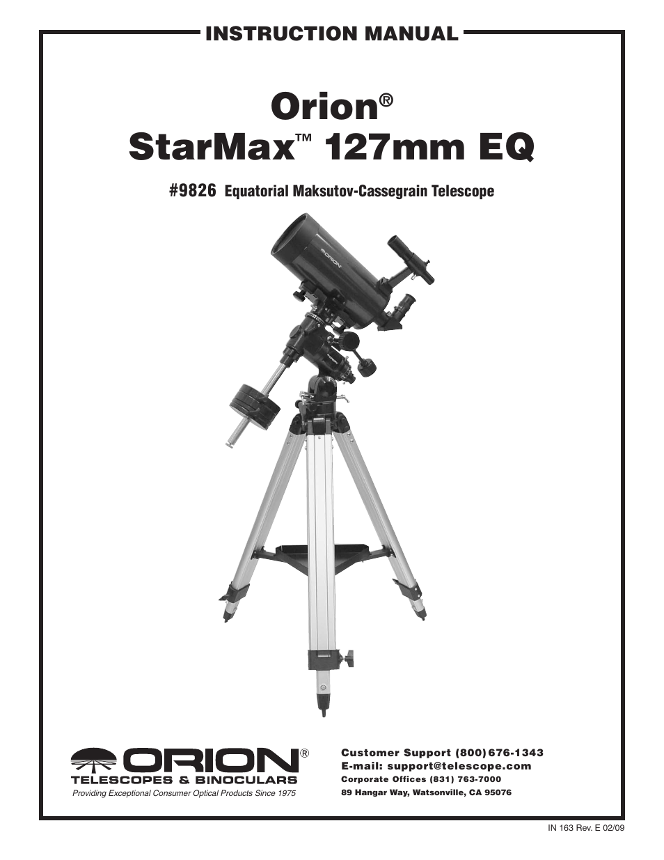 Orion STARMAX 9826 User Manual | 15 pages