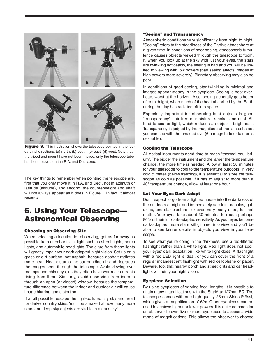 Using your telescope— astronomical observing | Orion STARMAX 9826 User Manual | Page 11 / 15