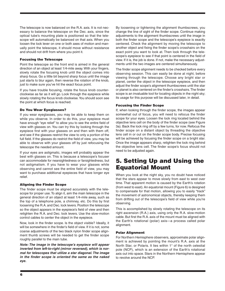 Setting up and using the equatorial mount | Orion STARMAX 9826 User Manual | Page 6 / 15