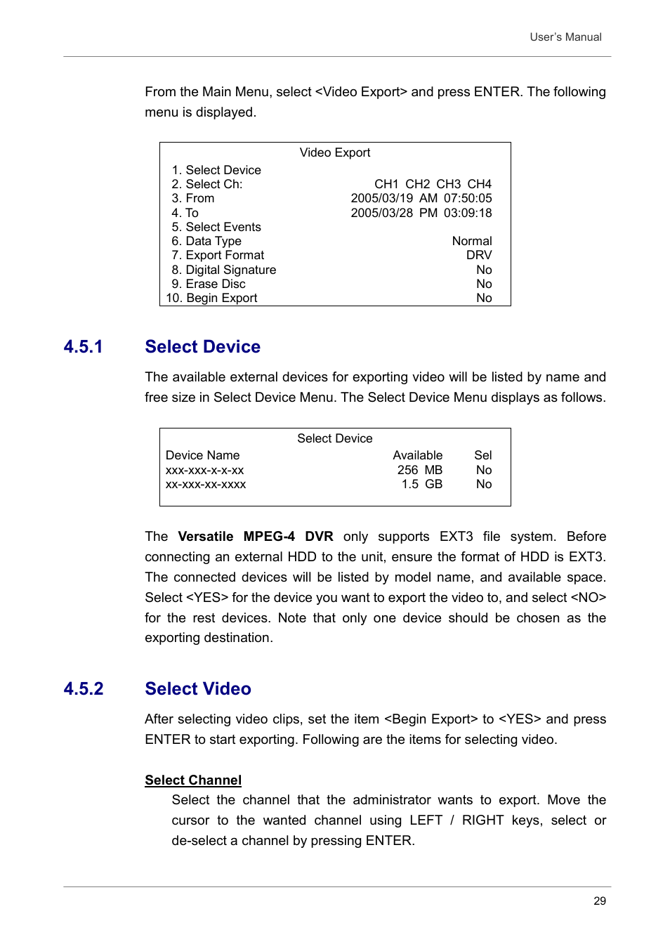 1 select device, 2 select video | Optiview DVR User Manual | Page 34 / 45