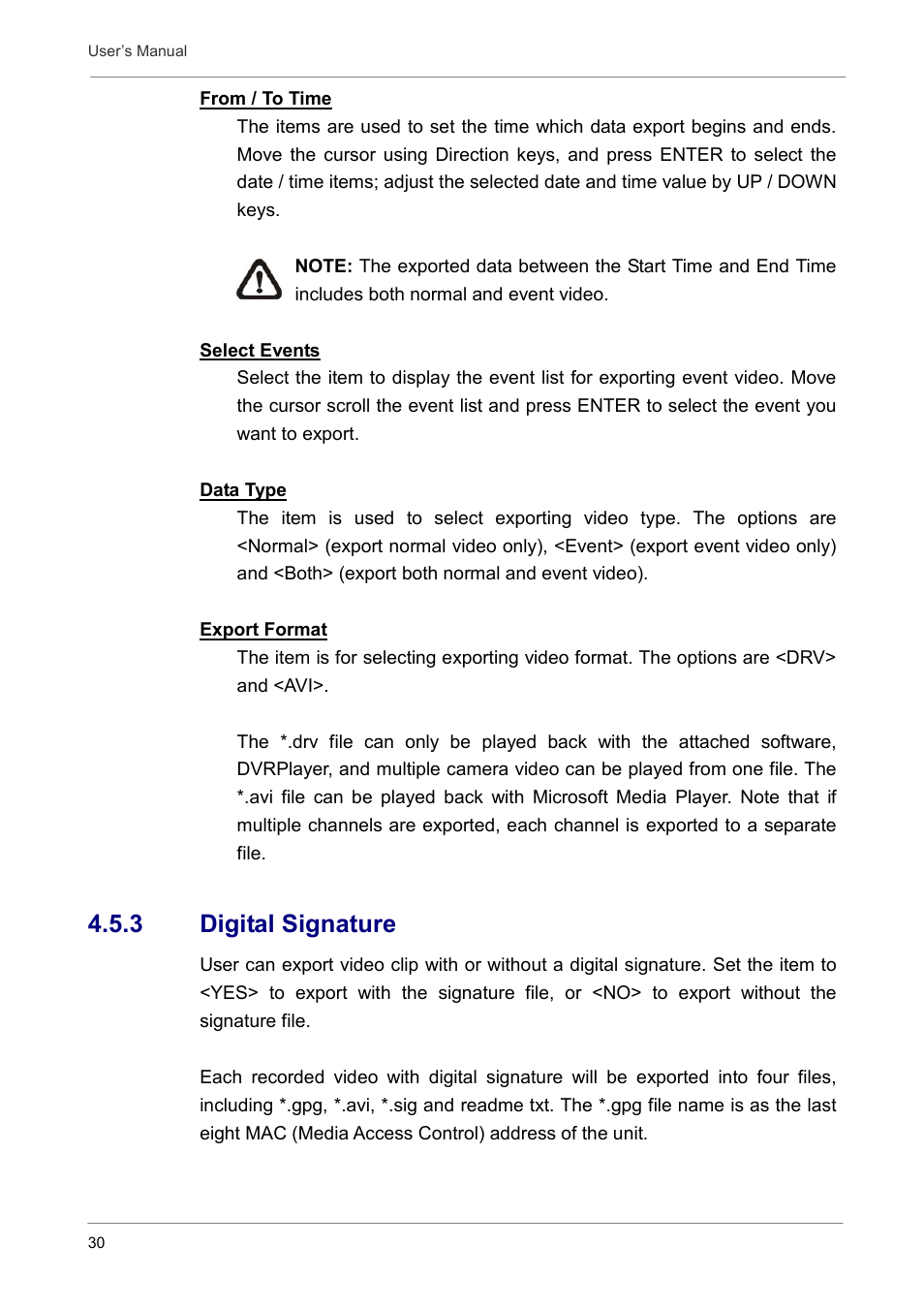 3 digital signature | Optiview DVR User Manual | Page 35 / 45
