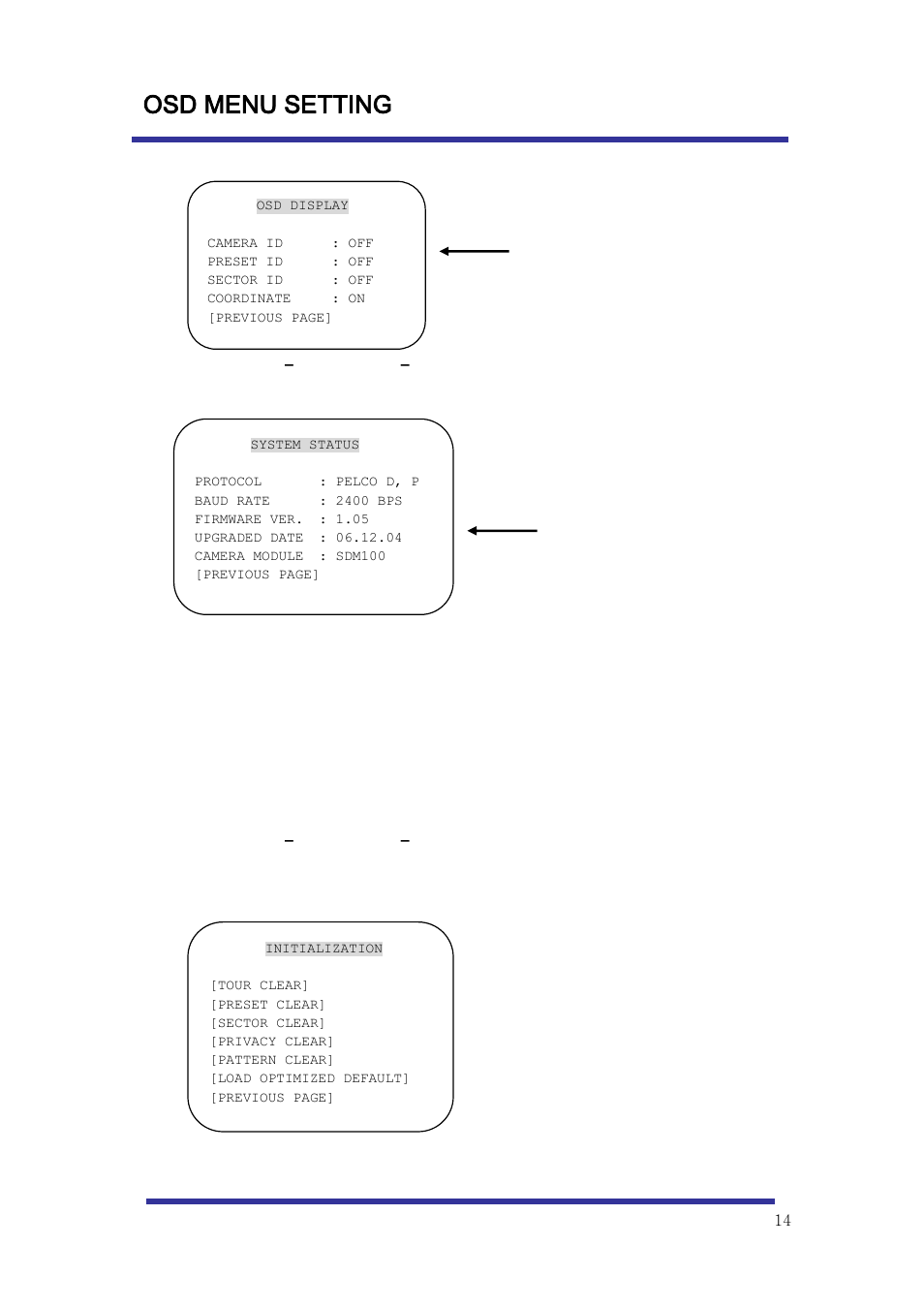 Osd menu setting, B-8-4, B-8-5 | Optiview Mini Speed Dome Camera User Manual | Page 14 / 31