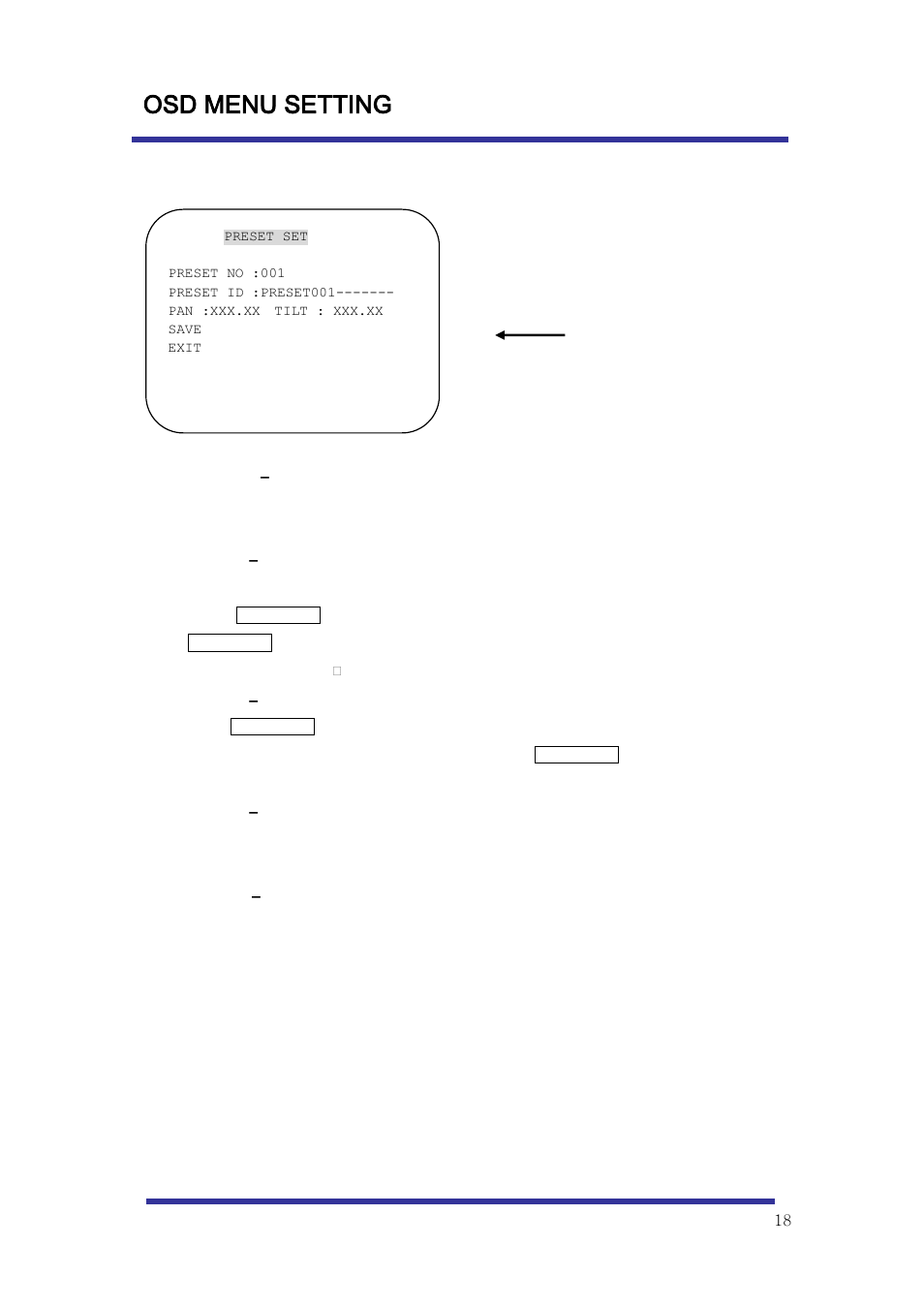 Osd menu setting, D. preset set | Optiview Mini Speed Dome Camera User Manual | Page 18 / 31
