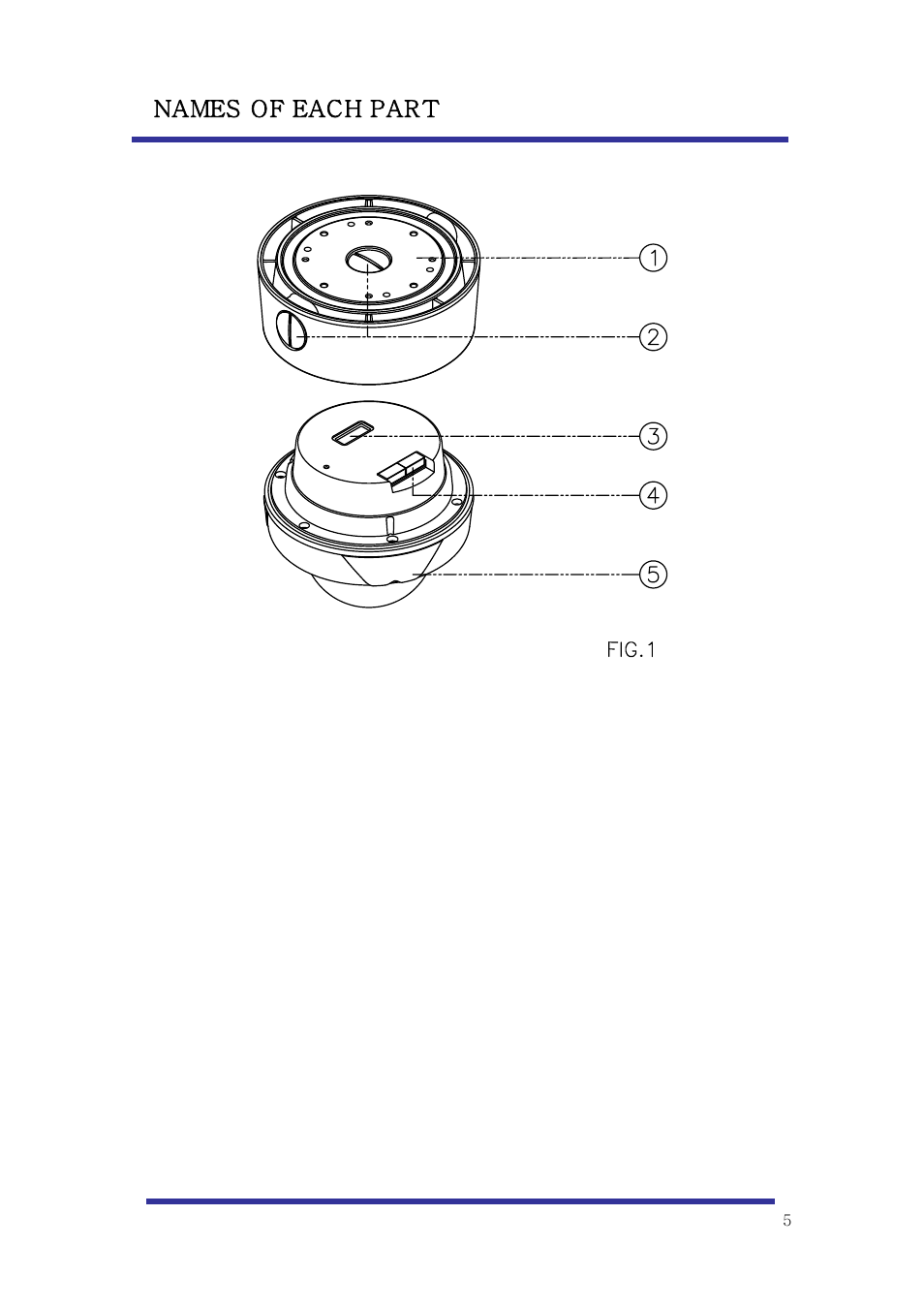 Names of each par t | Optiview Mini Speed Dome Camera User Manual | Page 5 / 31