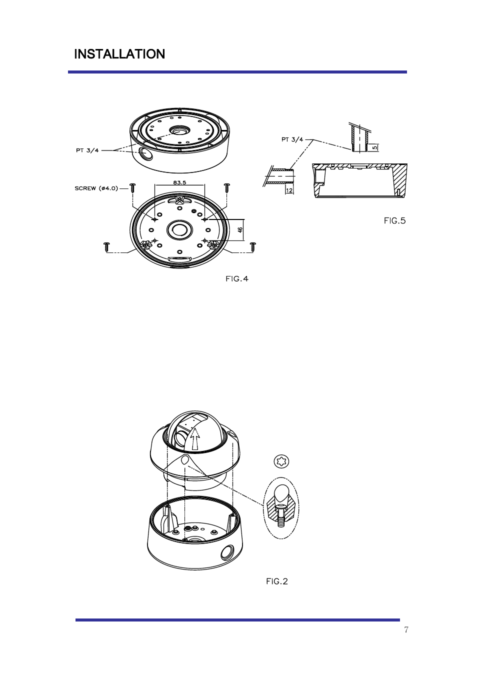 Installation, Ins tallation, B. ceiling mount type | Optiview Mini Speed Dome Camera User Manual | Page 7 / 31