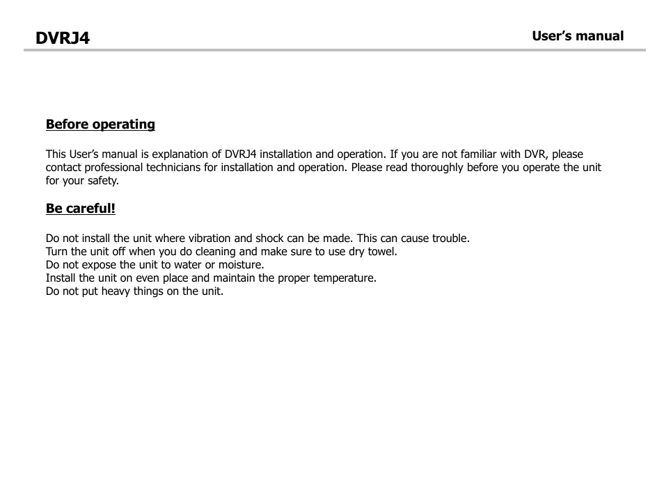 Dvrj4 | Optiview DVRJ4 User Manual | Page 3 / 44