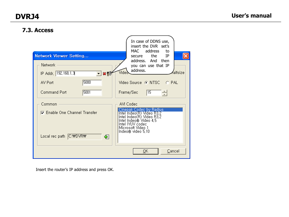 Dvrj4, Access, User’s manual | Optiview DVRJ4 User Manual | Page 40 / 44