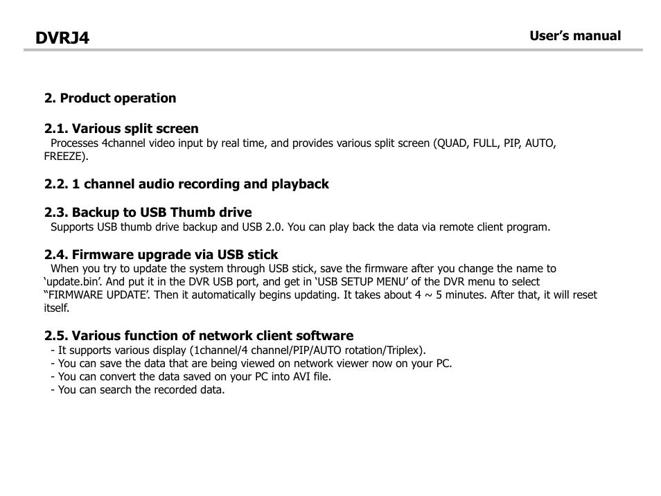 Dvrj4 | Optiview DVRJ4 User Manual | Page 6 / 44