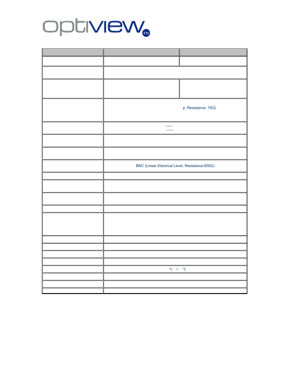Ip video server specifications | Optiview Enterprise Series User Manual | Page 34 / 35