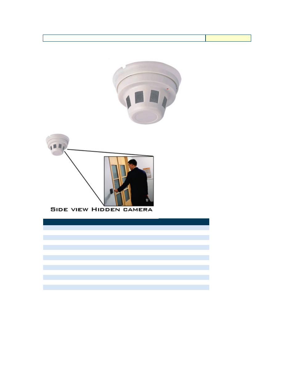 Optiview Color 420 Line Smoke Detector Camera SM1 User Manual | 1 page