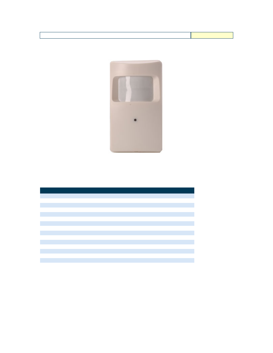 Optiview Motion Detector Camera MC420 User Manual | 1 page