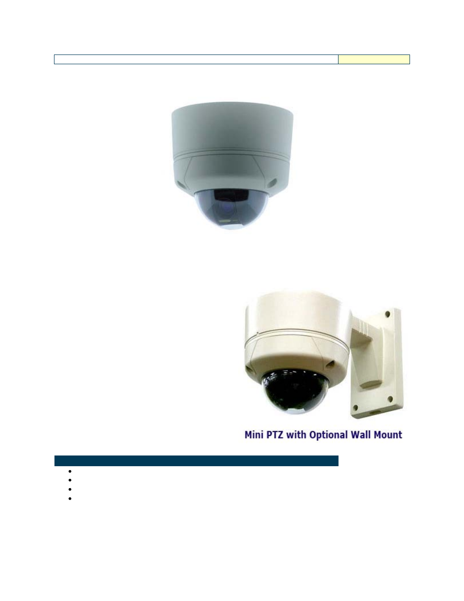 Optiview Vandal Proof Mini Speed Dome Camera VPTZ User Manual | 2 pages