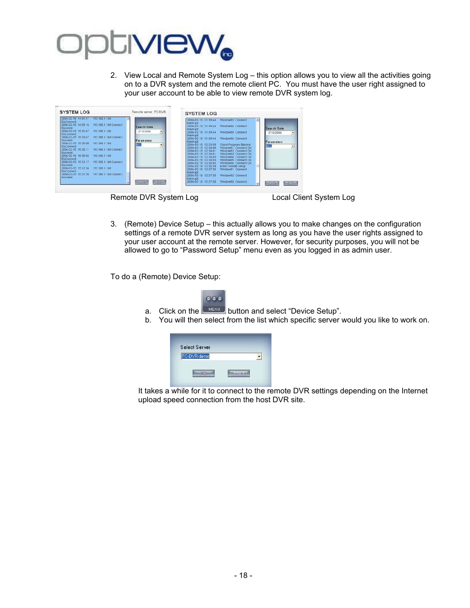 Optiview 2.28.06/4.37 User Manual | Page 18 / 19