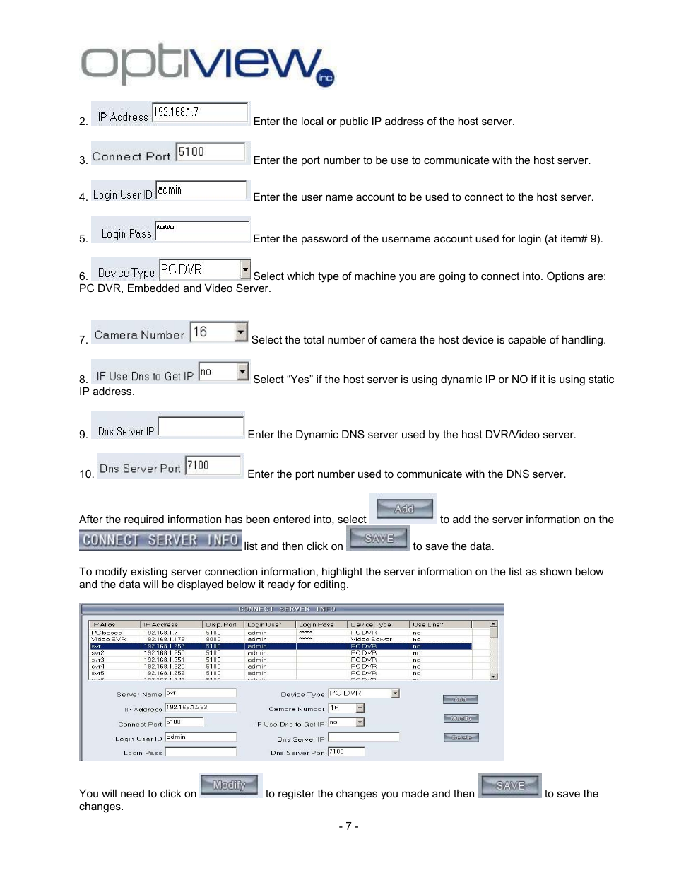 Optiview 2.28.06/4.37 User Manual | Page 7 / 19