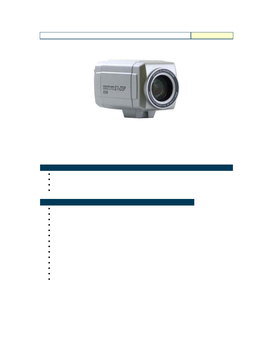 Optiview 27X Varifocal Zoom Module Camera CM27X User Manual | 1 page