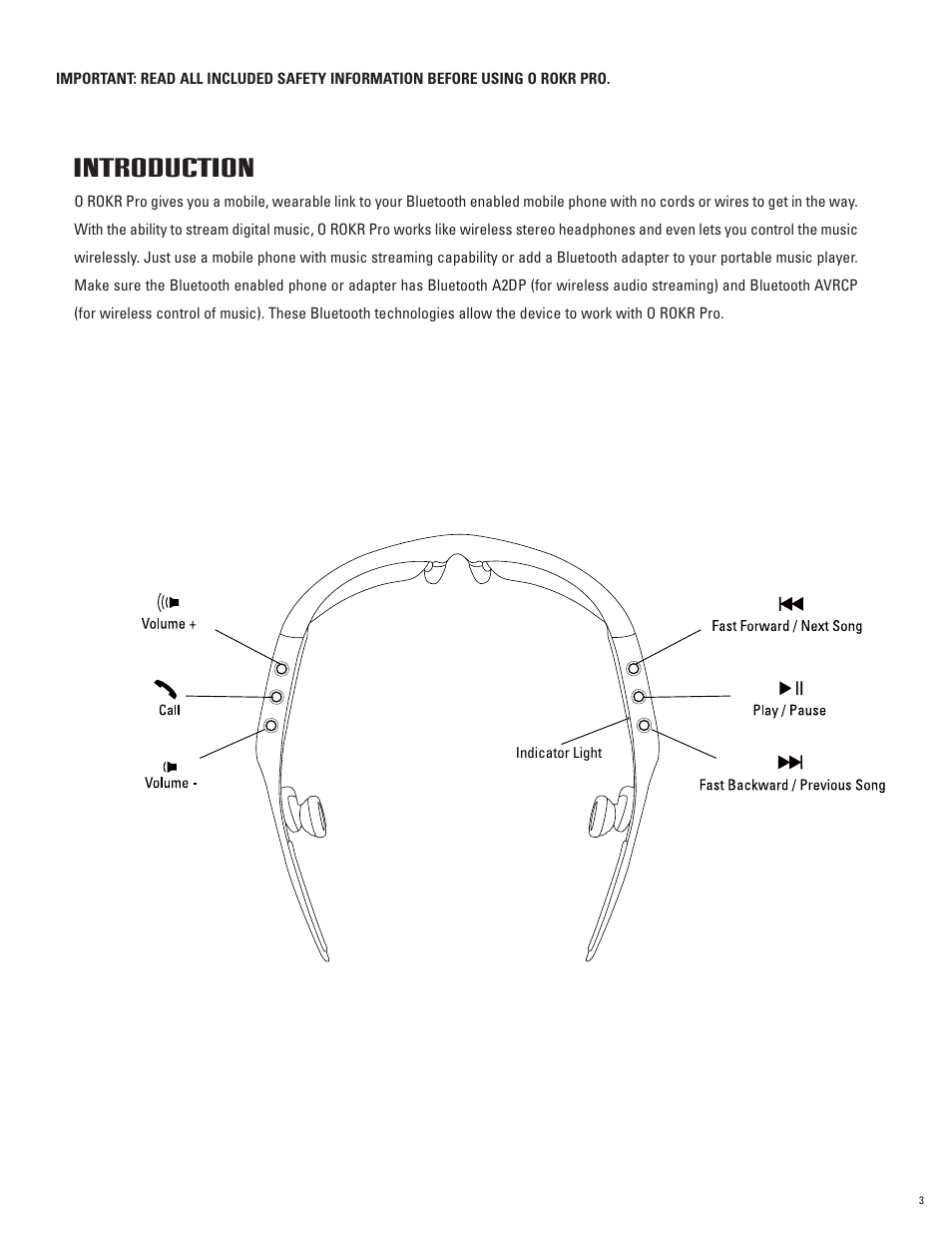 Introduction | Oakley O ROKR Pro User Manual | Page 3 / 17