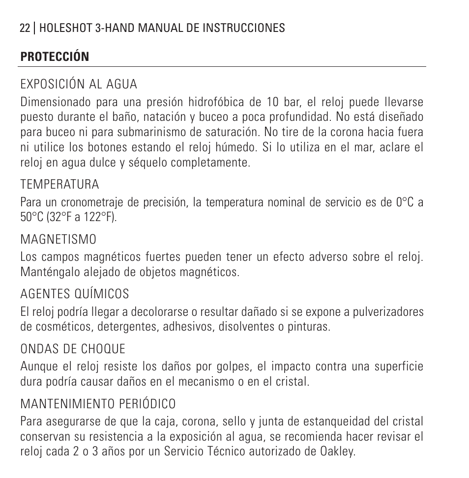 Oakley Holeshot 3 Hand User Manual | Page 23 / 99