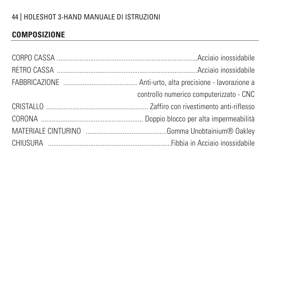 Oakley Holeshot 3 Hand User Manual | Page 45 / 99