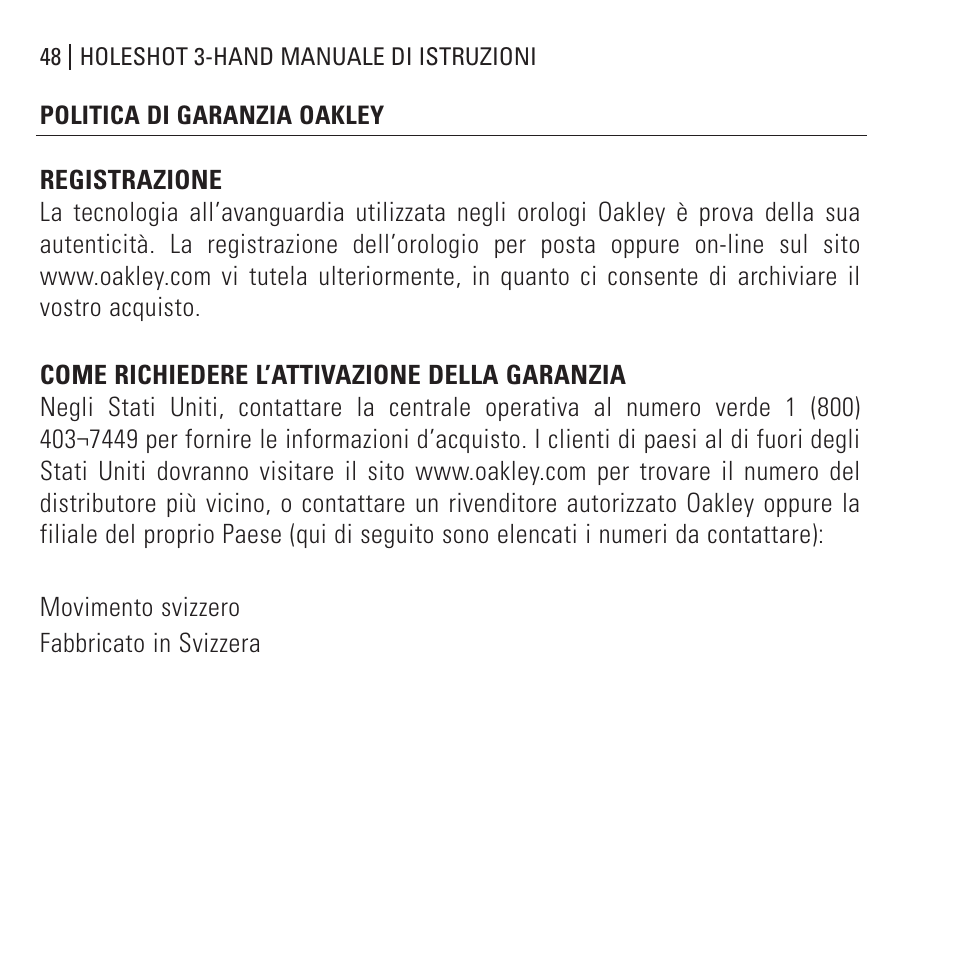 Oakley Holeshot 3 Hand User Manual | Page 49 / 99