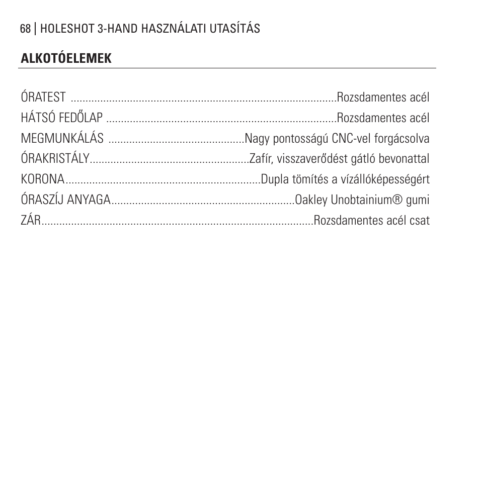 Oakley Holeshot 3 Hand User Manual | Page 69 / 99