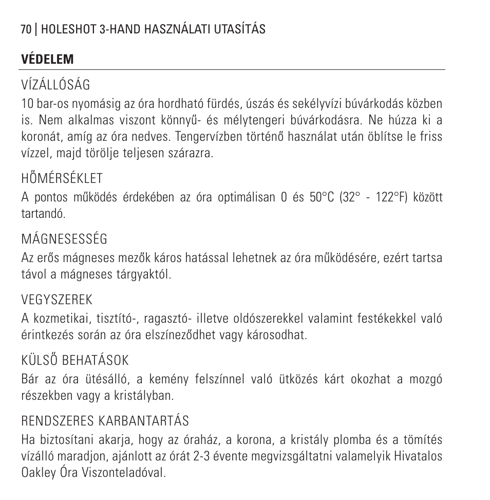 Oakley Holeshot 3 Hand User Manual | Page 71 / 99