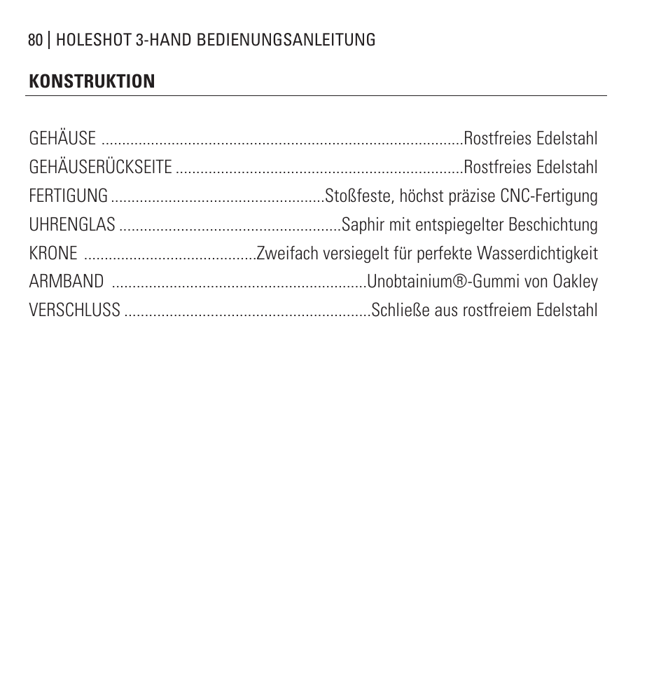 Oakley Holeshot 3 Hand User Manual | Page 81 / 99