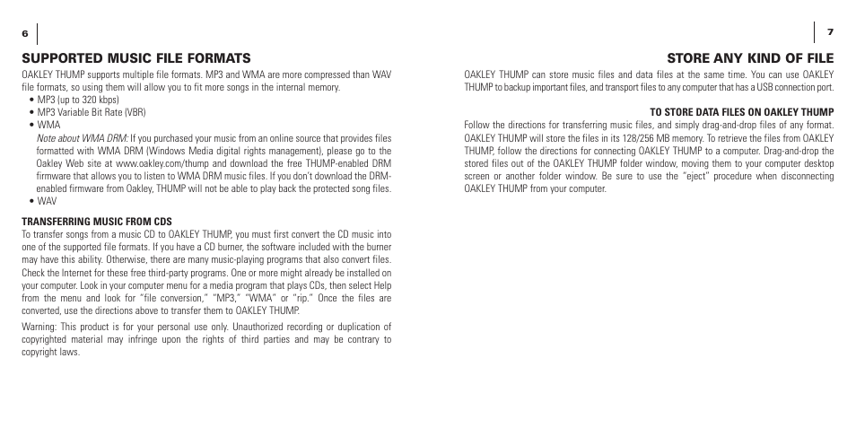 Oakley THUMP User Manual | Page 5 / 14