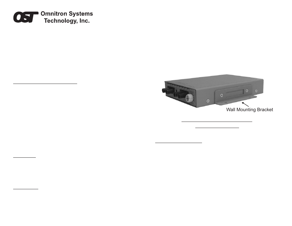 Omnitron Systems Technology iConverter Wall-Mounting Kit 8249-0 User Manual | 1 page