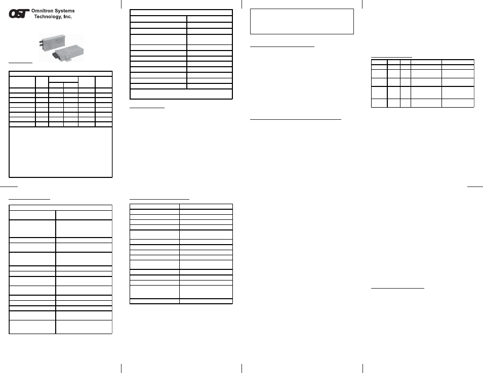 Omnitron Systems Technology 10/100 Media Converter miConverter User Manual | 1 page