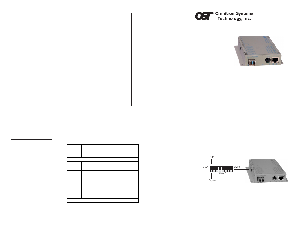 Omnitron Systems Technology iConverter 10/100M2 Standalone Module User Manual | 2 pages