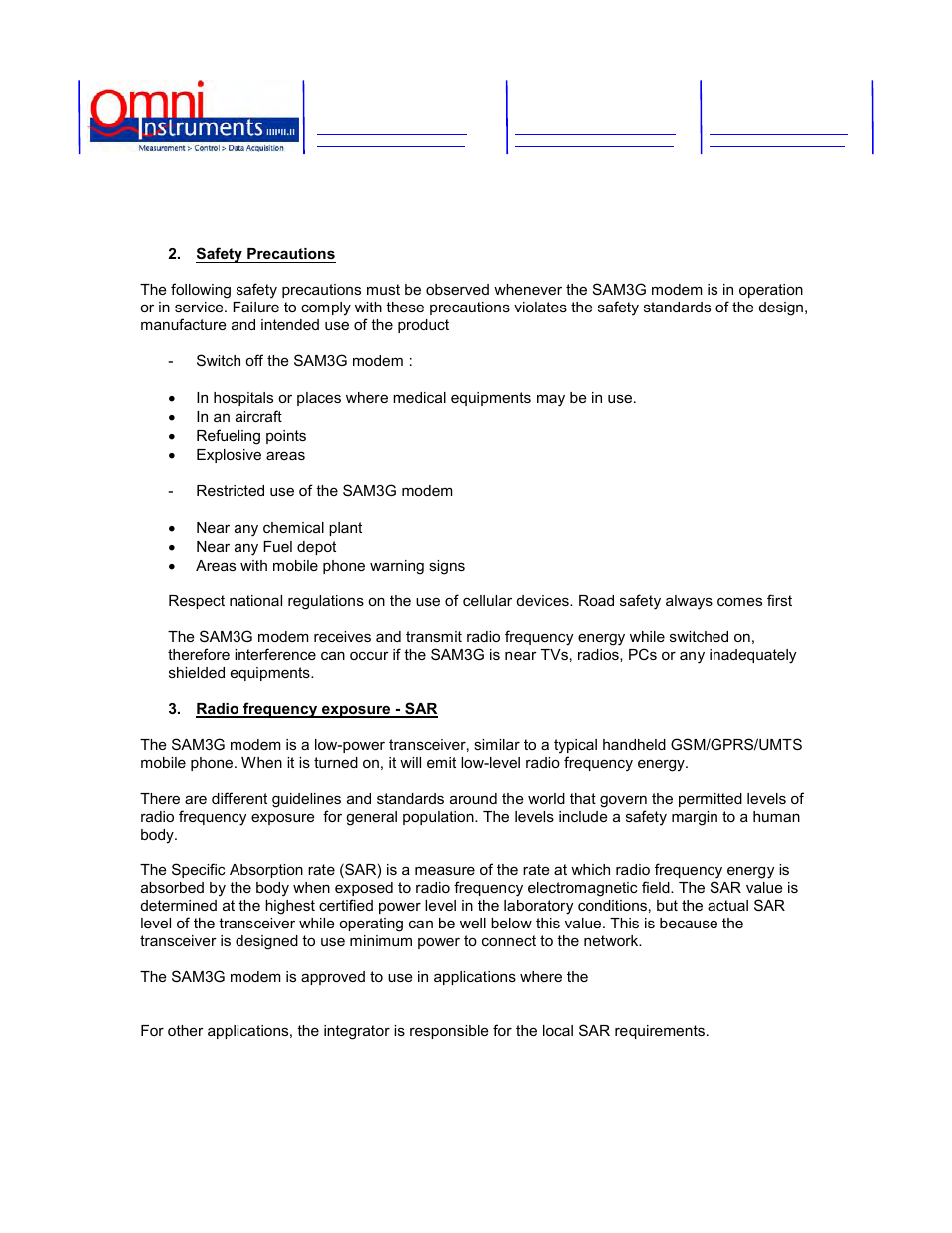 Omnitron Systems Technology SAM3G User Manual | Page 4 / 15