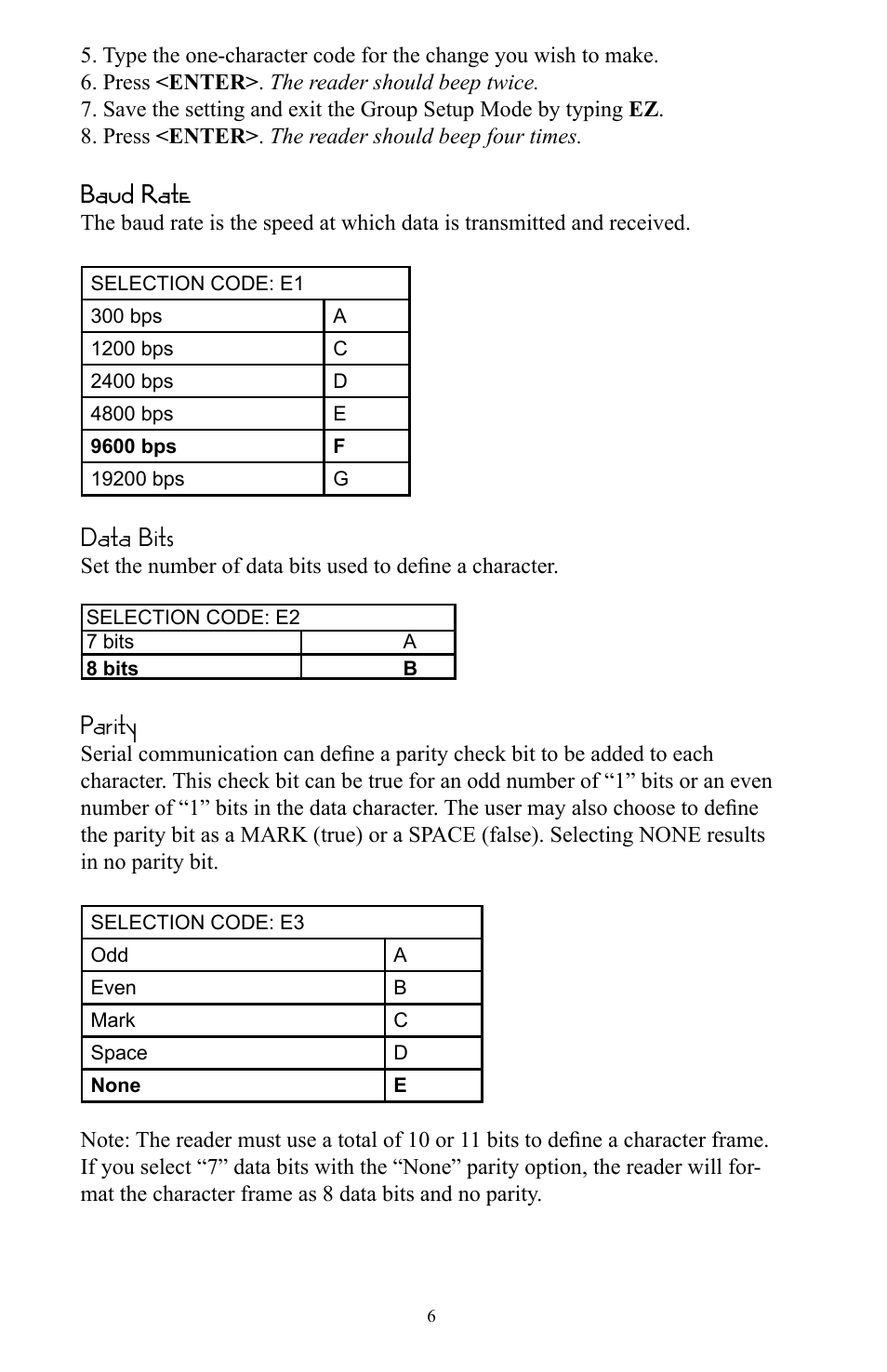 Baud rate, Data bits, Parity | Omnitron Systems Technology RS-232 User Manual | Page 12 / 71