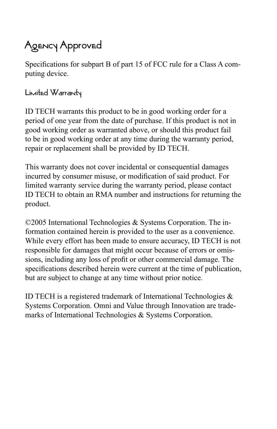 Agency approved | Omnitron Systems Technology RS-232 User Manual | Page 3 / 71