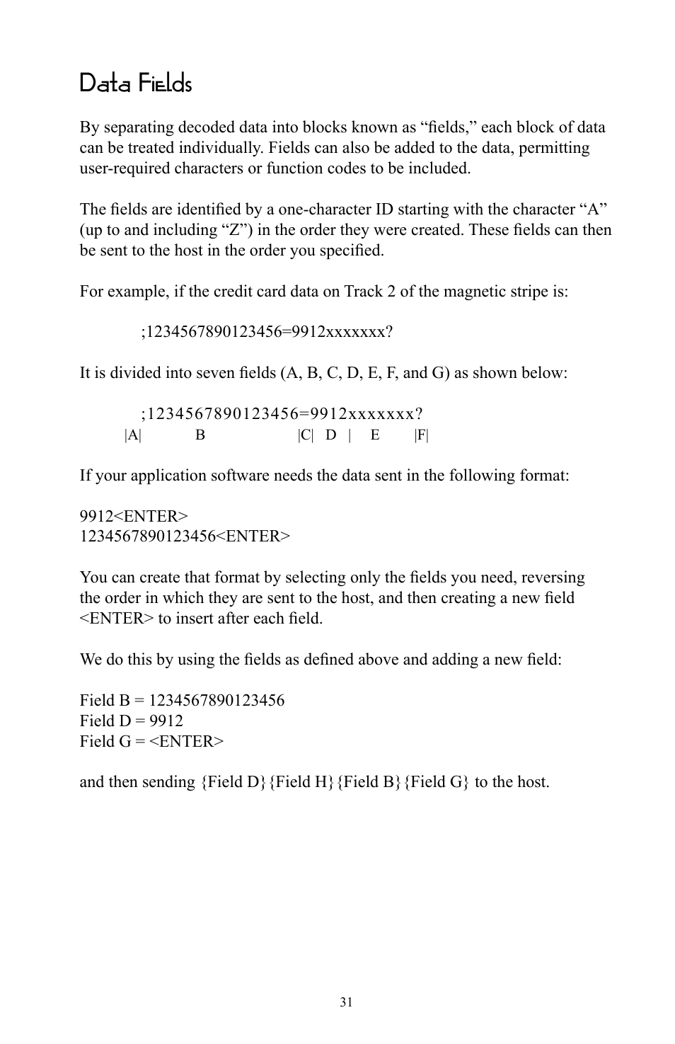 Data fields | Omnitron Systems Technology RS-232 User Manual | Page 37 / 71