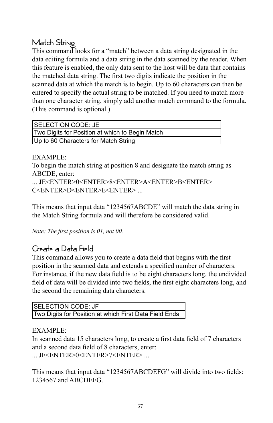 Match string, Create a data field | Omnitron Systems Technology RS-232 User Manual | Page 43 / 71