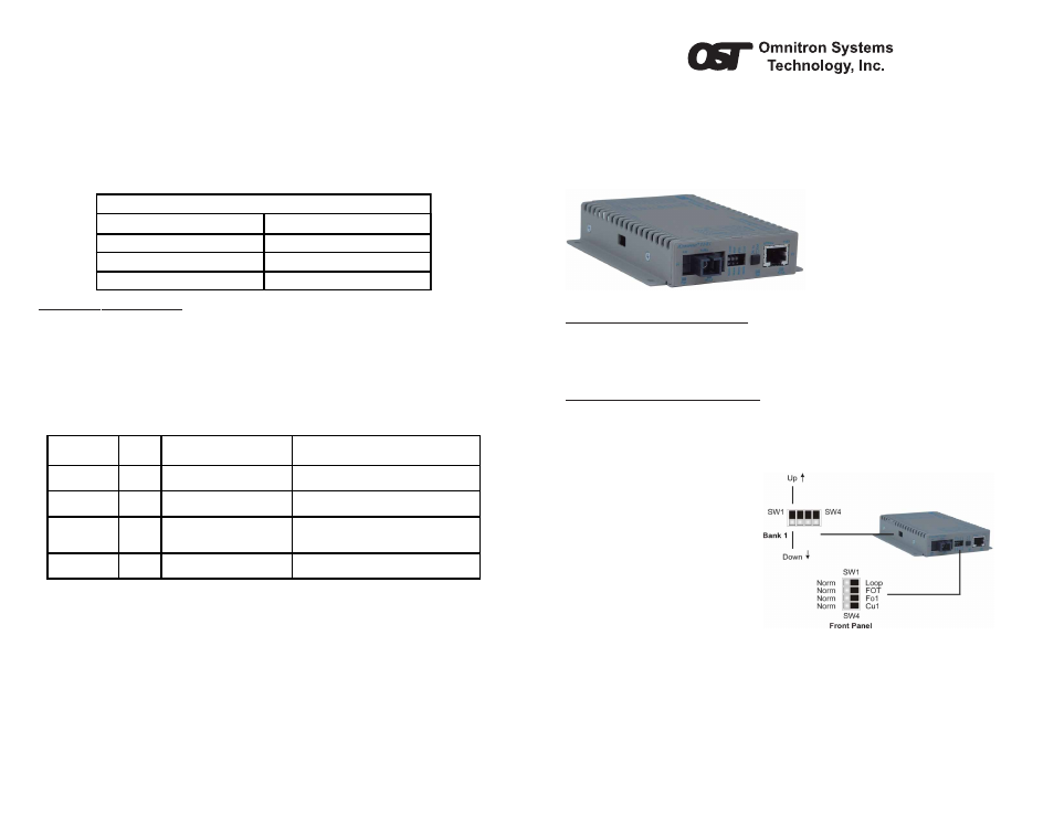 Omnitron Systems Technology iConverter T1/E1 Standalone Module User Manual | 2 pages