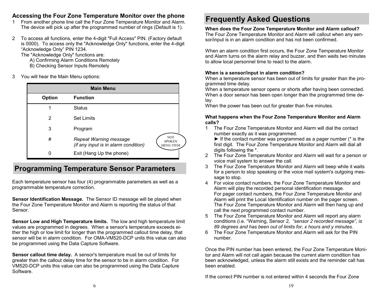 Frequently asked questions, Programming temperature sensor parameters | Omega Engineering Four Zone Temperature OMA-VM520-DCP User Manual | Page 6 / 12
