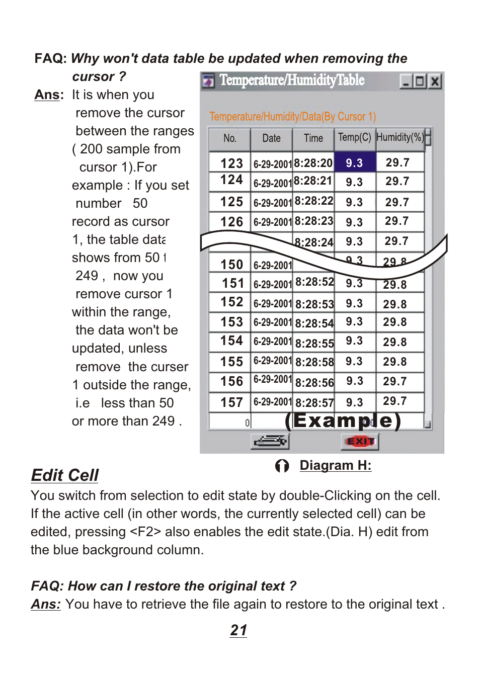 Example), Edit cell | Omega Engineering OM88128 User Manual | Page 24 / 45