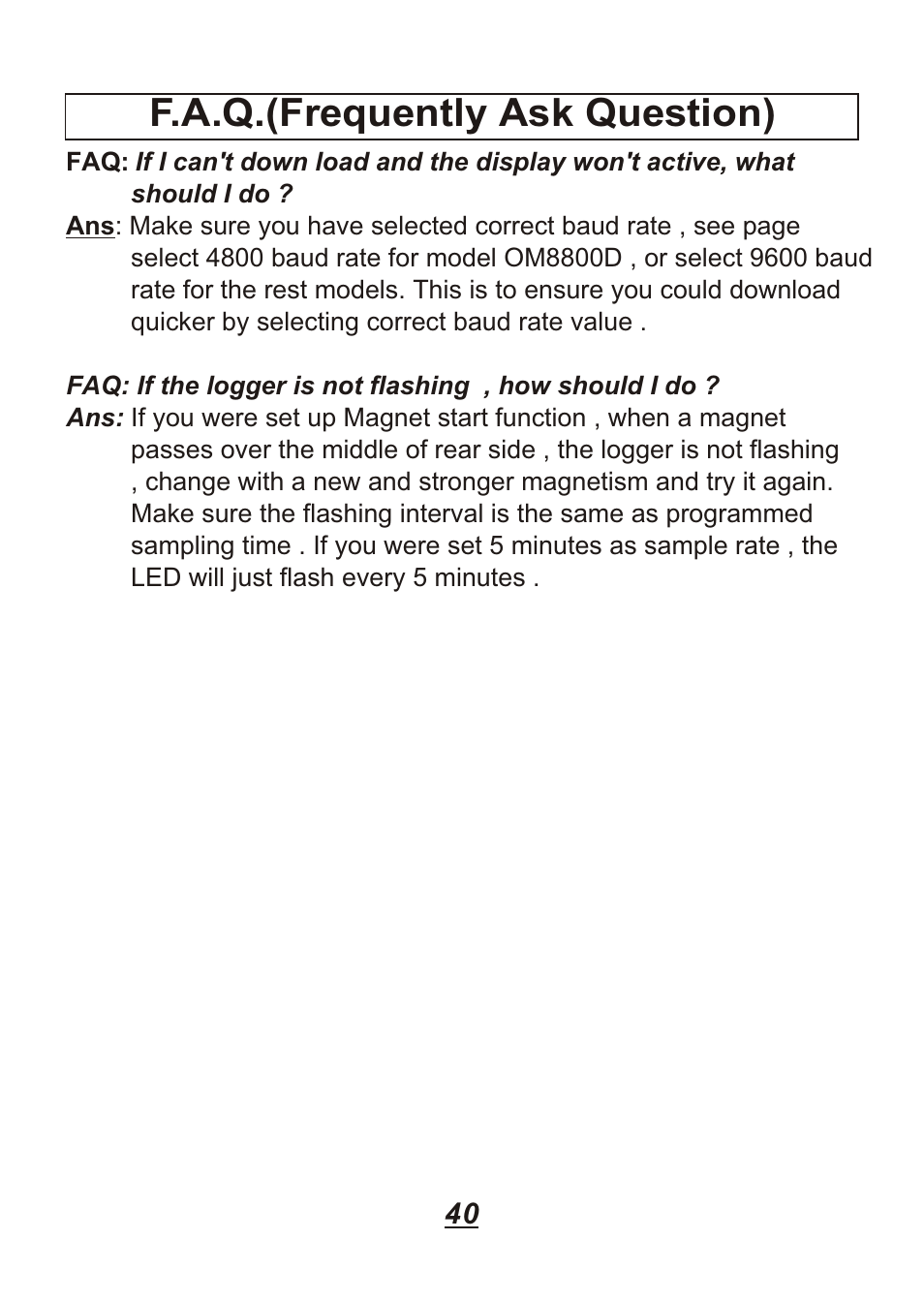 F.a.q.(frequently ask question) | Omega Engineering OM88128 User Manual | Page 43 / 45