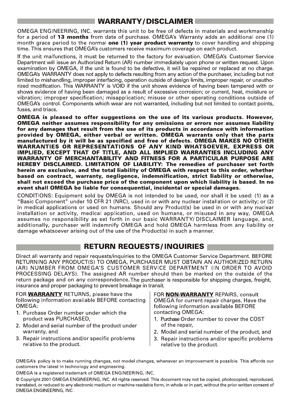 Omega Engineering OM88128 User Manual | Page 44 / 45