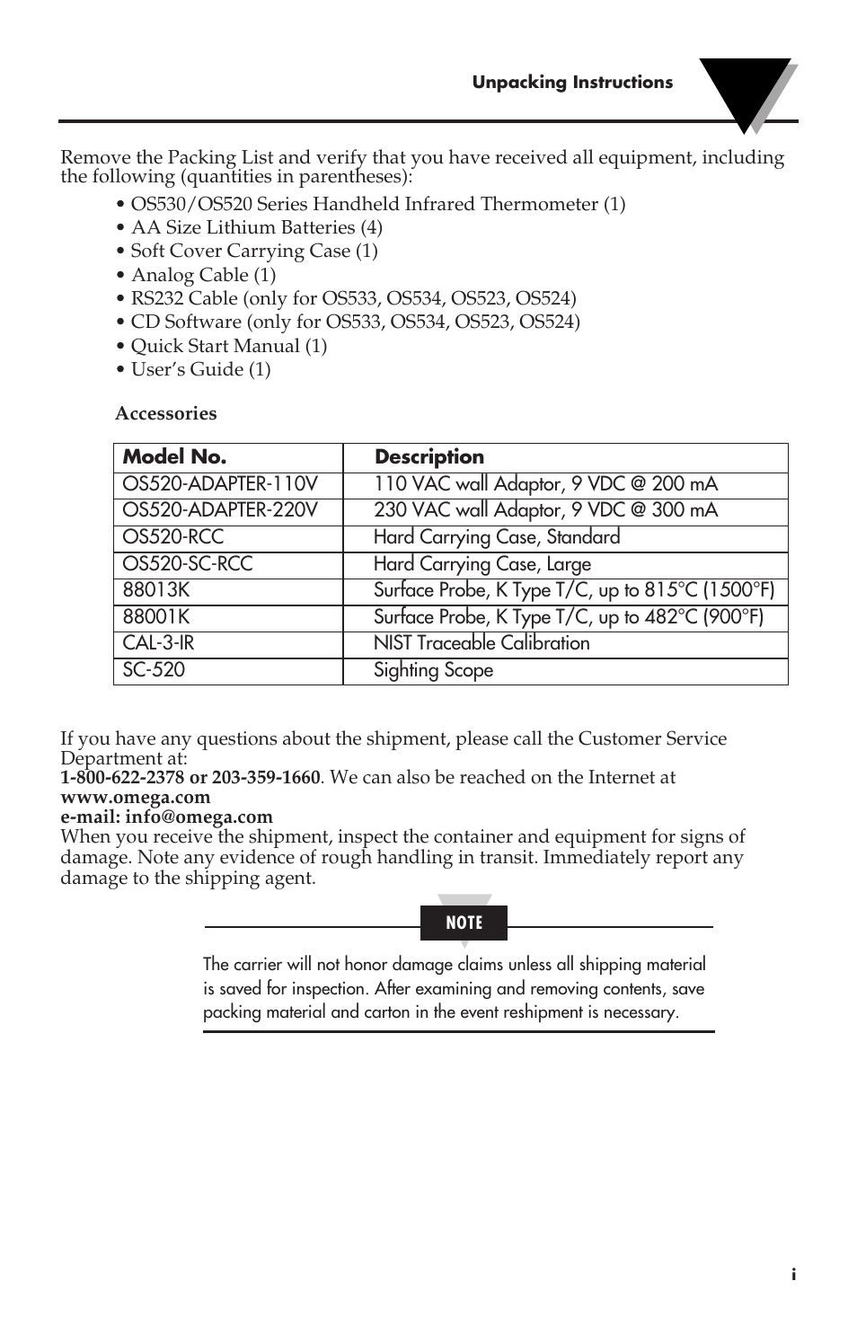 Omega Engineering OMEGASCOPE OS533 User Manual | Page 4 / 78