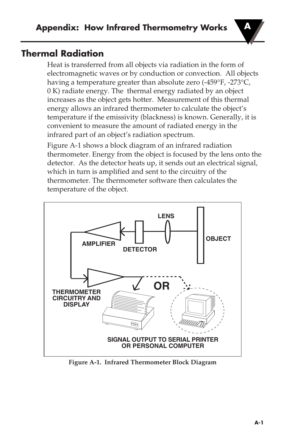 Athermal radiation, Appendix: how infrared thermometry works | Omega Engineering OMEGASCOPE OS533 User Manual | Page 64 / 78