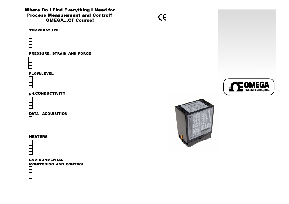 Omega Engineering TX801M User Manual | 4 pages